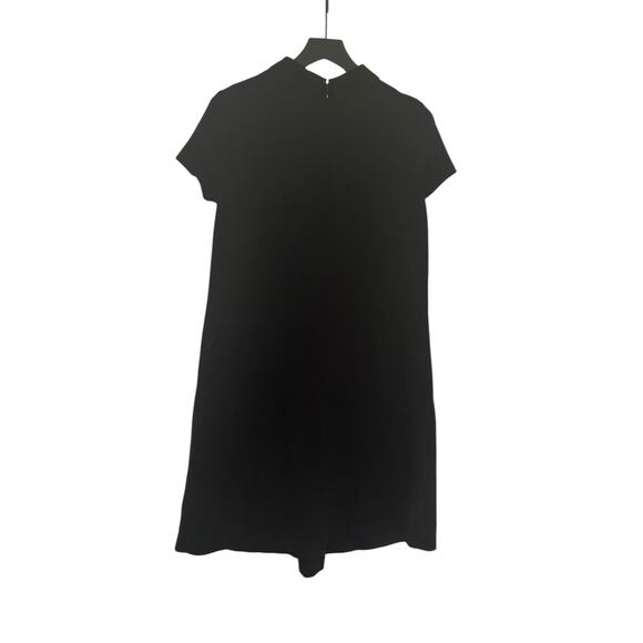 J. McLaughlin Black Leila Cap Sleeve Dress Rollover Collar Black Medium - Picture 3 of 7